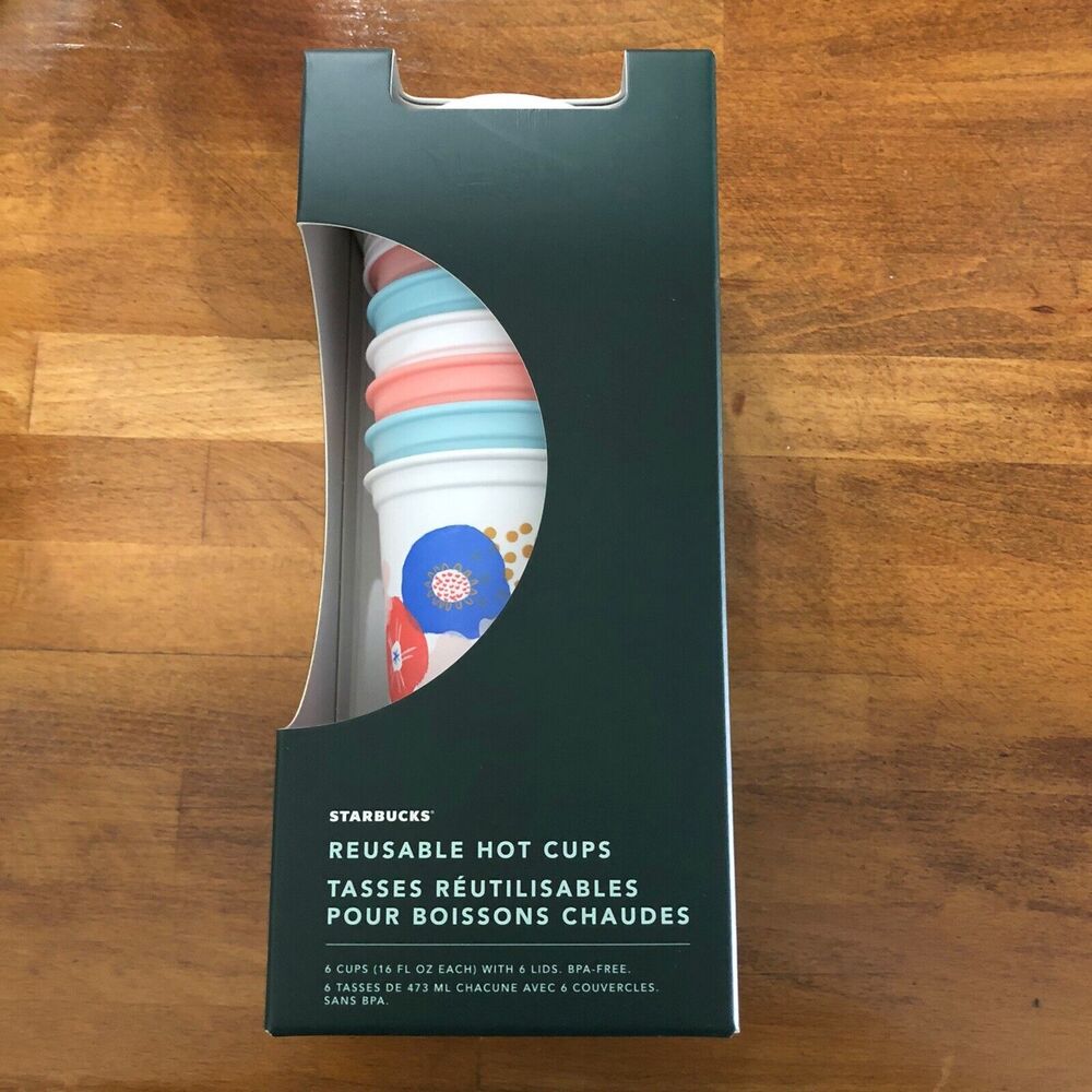 Starbucks 6 16 oz Reusable Spring Easter 2020 Hot Cups